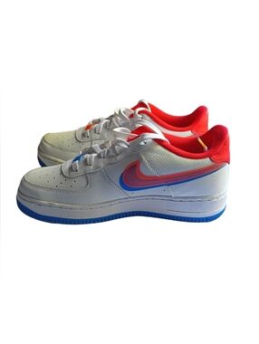 Nike Grade School Air Force 1 White/Bright Crimson-Photo Blue Size 7Y
